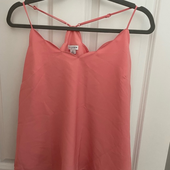 J Crew scalloped racer back camisole size 8 peach/salmon color never worn - Picture 8 of 8